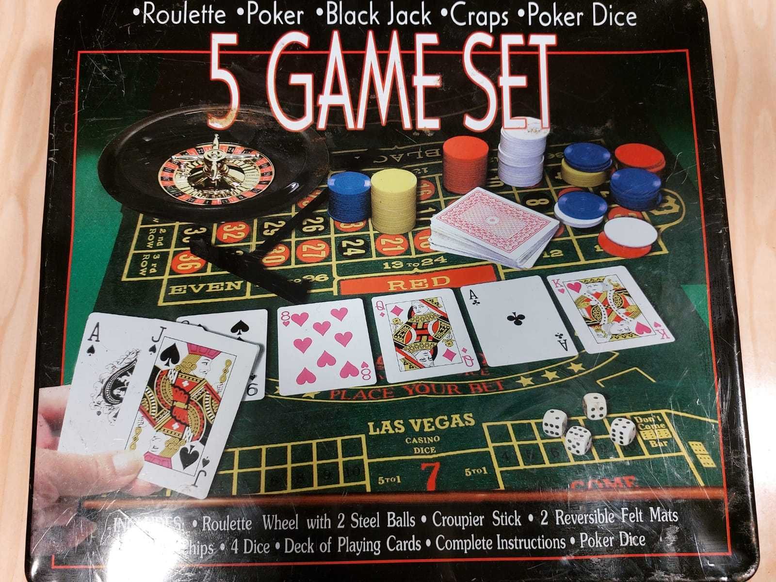 Set Jocuri 5in1 Poker Ruleta Black Jack Craps Poker Dice