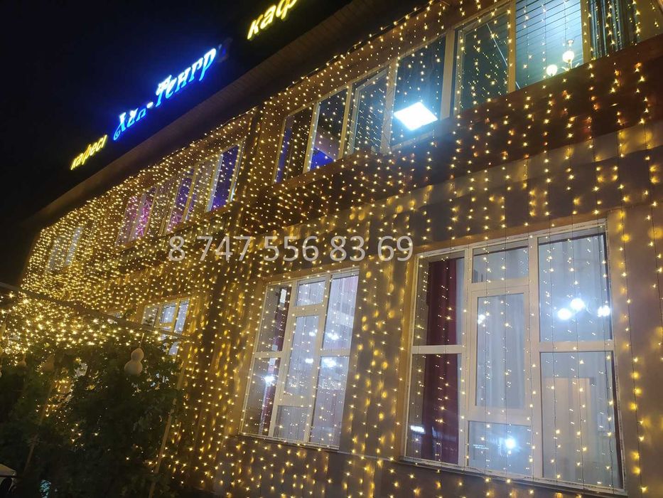 Новогоднее световое оформление кафе и ресторанов, автосалонов, трц
