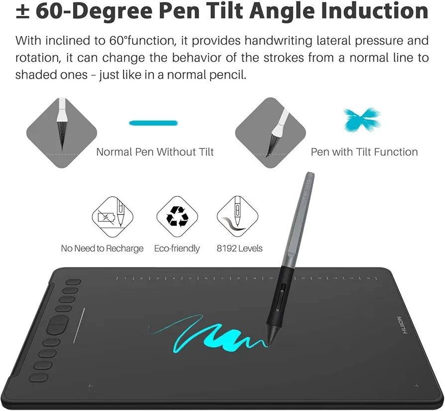 HUION Inspiroy H1161 Графичен таблет за рисуване със стилус писалка