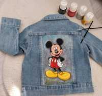 Geaca blugi  Mickey baieti /fete pictata manual