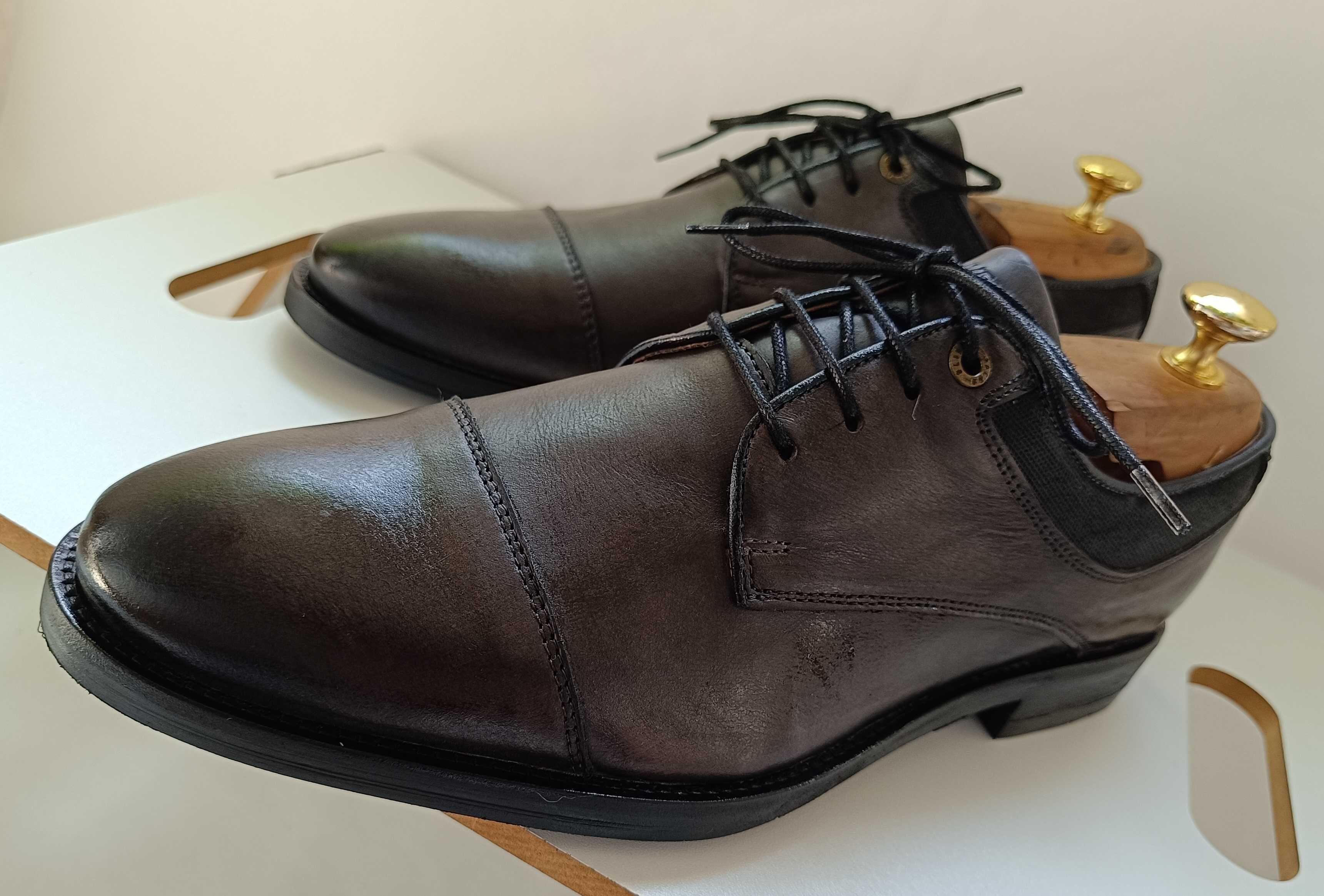 Pantofi derby cap toe 40 premium Oliver Jacob Portugal piele naturala