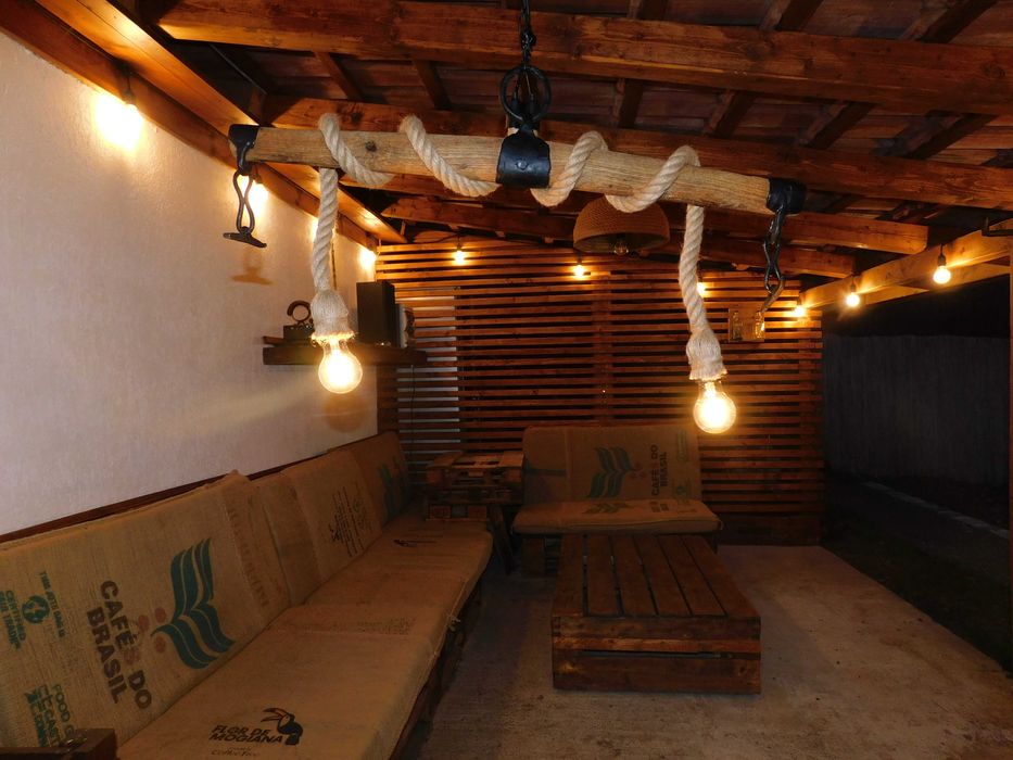 Lustra iuta, lampa suspendata vintige/retro/rustic