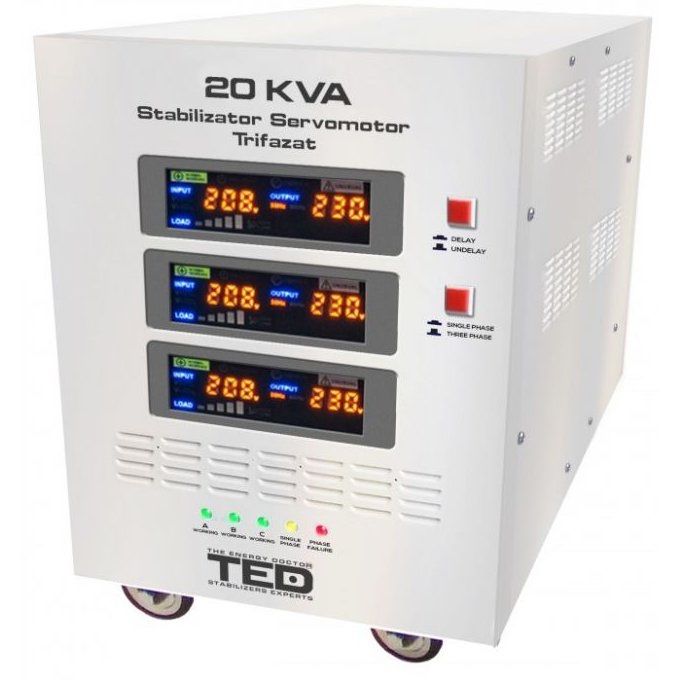 Stabilizator retea maxim 20KVA / 16000W cu servomotor trifazat