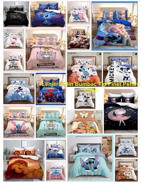 Lenjerie Din Bumbac Tip Finet Pentru Copii