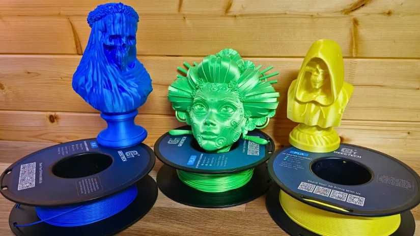 Filament Geetech 3D.1kg, PETG, Silk PLA-WhiteBlackBrostraRosu