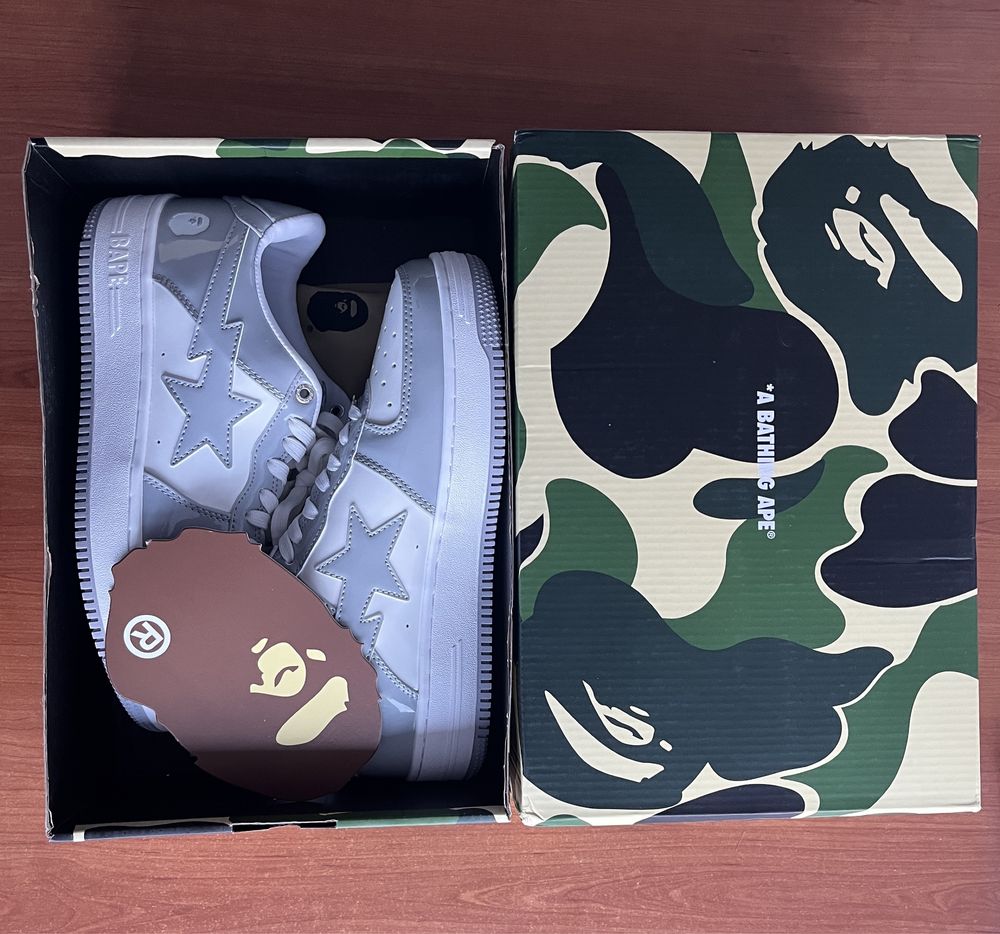 Bape Sta Low White Grey