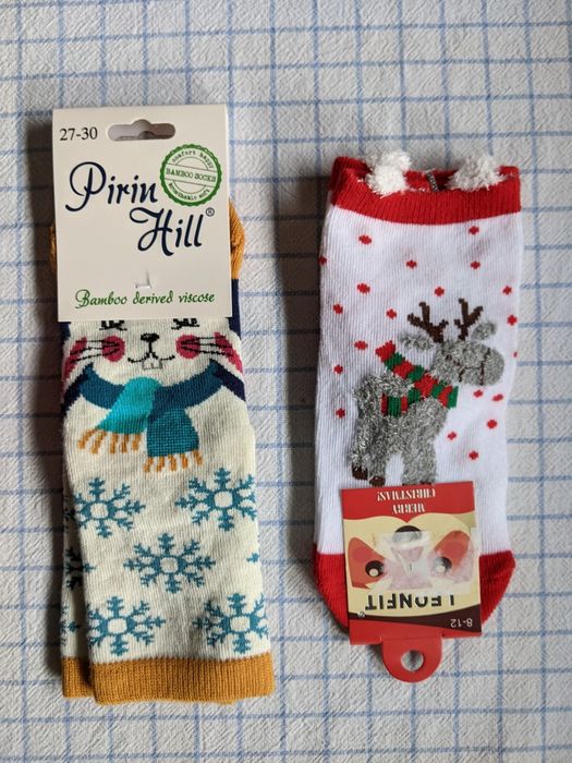 Детски чорапи с коледни мотиви