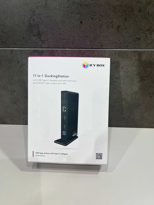 Icy Box 11-in-1 usb 3.0 Type-A + Type-C® Dock mit zwei HDMI®