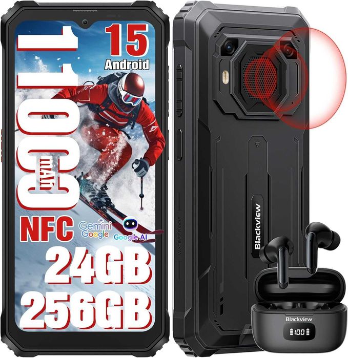 Telefon Robust Android 15 Blackview BV6200Plus 11000mAh 24GB+256GB