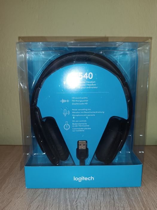 Слушалки Logitech (H540, black), оригин. опаковка подходящи за подарък