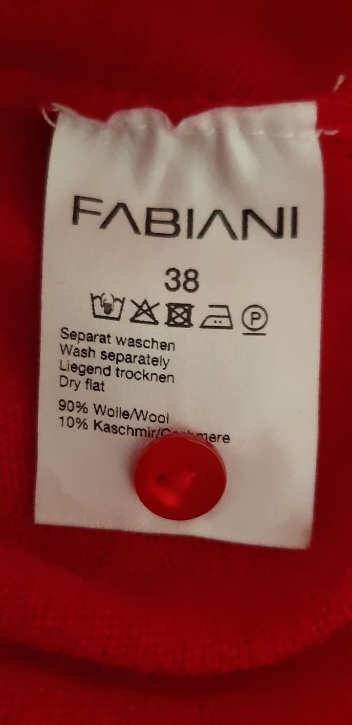 Pulover/cardigan Fabiani casmir si lana rosu superb M