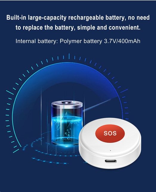 Tuya / Smart Life WiFi SOS (паник) бутон за деца, възрастни, охрана