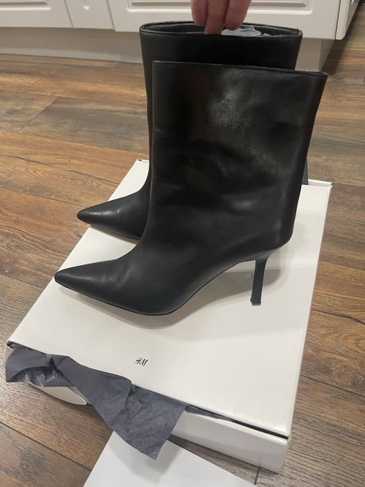 H&M Premium Selection Боти Естествена кожа