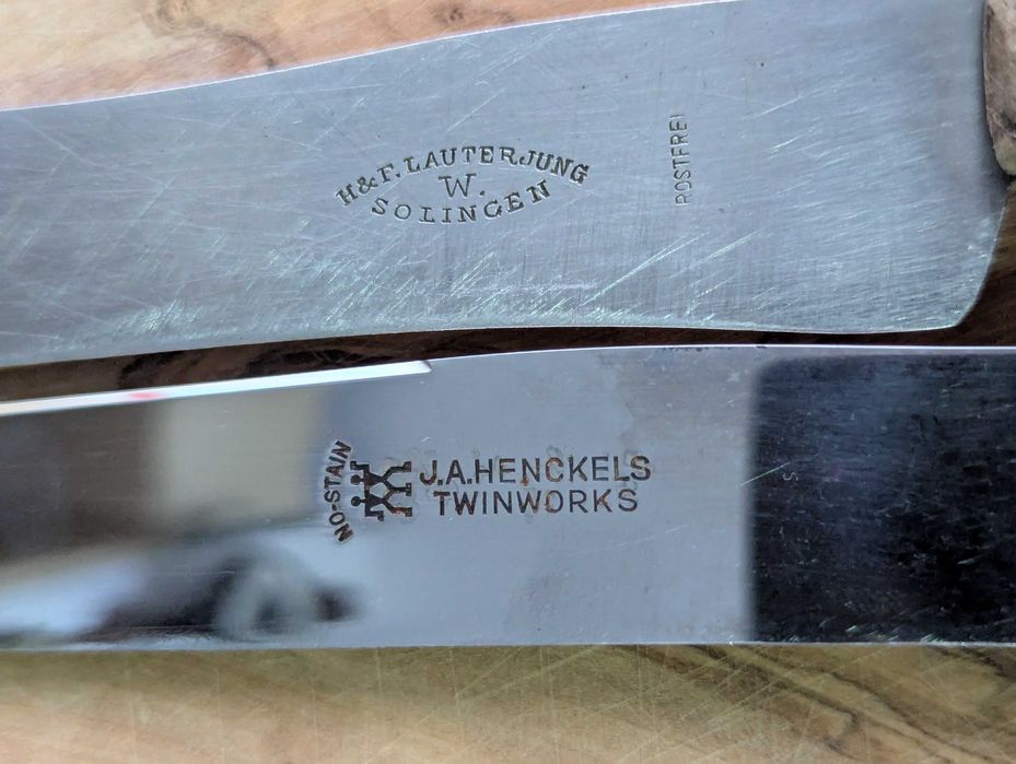 Cutite vechi de bucatarie Zwilling, Solingen, masat F. Dick
