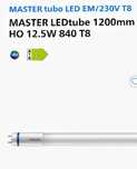 MASTER tubo LED EM/230V T8
MASTER LEDtube 1200mm HO 12.5W 840 T8
LED