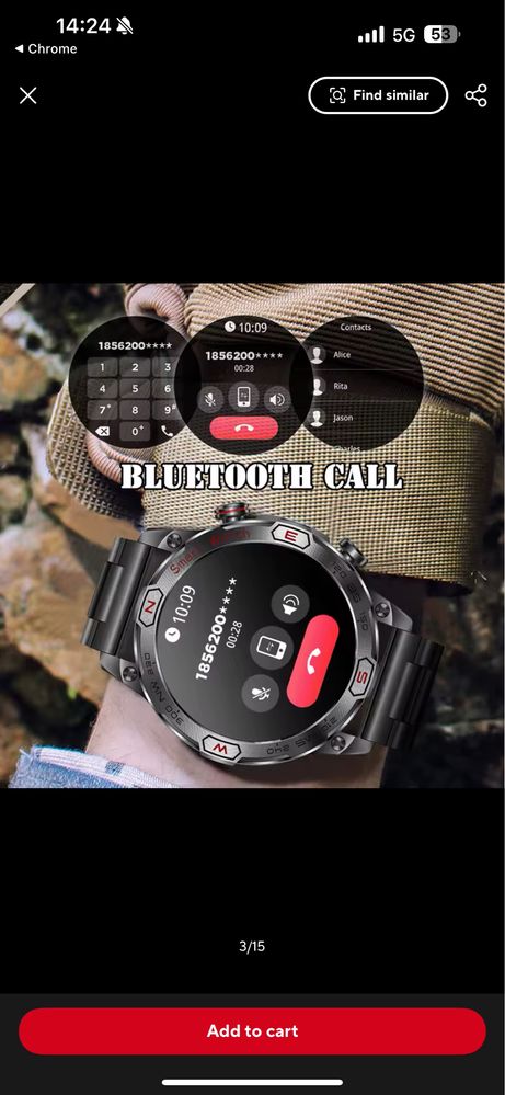 Смарт часовник за мъже Android iPhone Watch