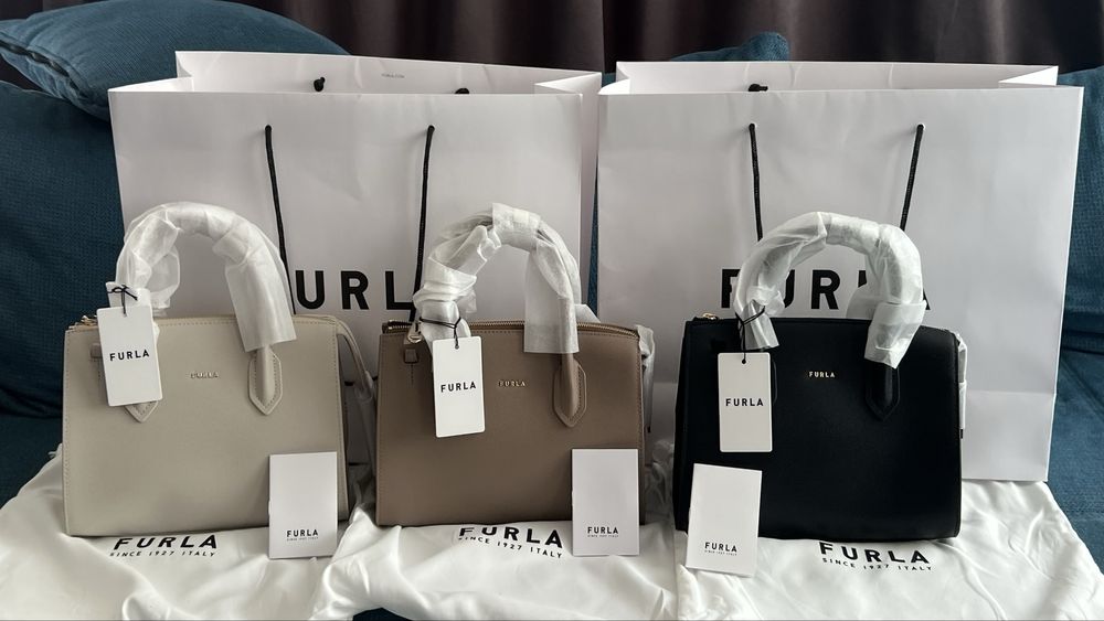 Furla Gardenia Nero.100% оригинал,със сериен номер,етикети,торбичка