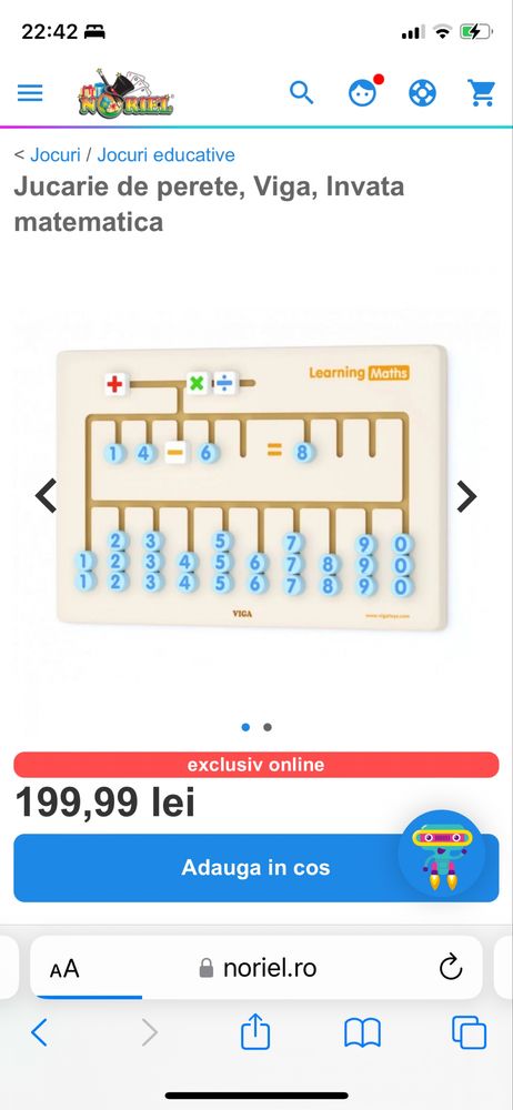 Tabla copii din lemn pentru adunati si scaderi