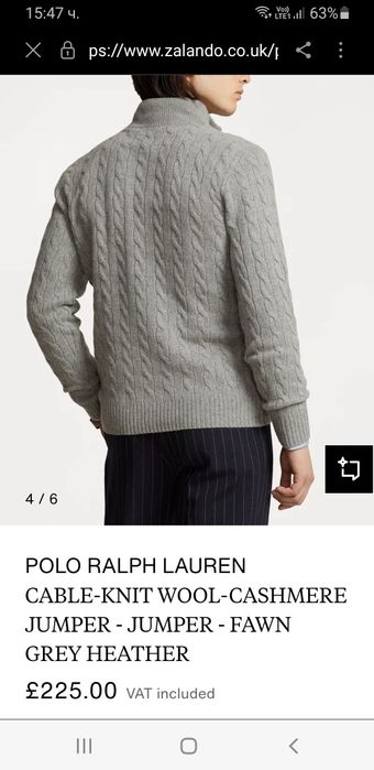 POLO Ralph Lauren Cable Wool / Cashmere Knit  L НОВО ОРИГИНАЛ  Пуловер