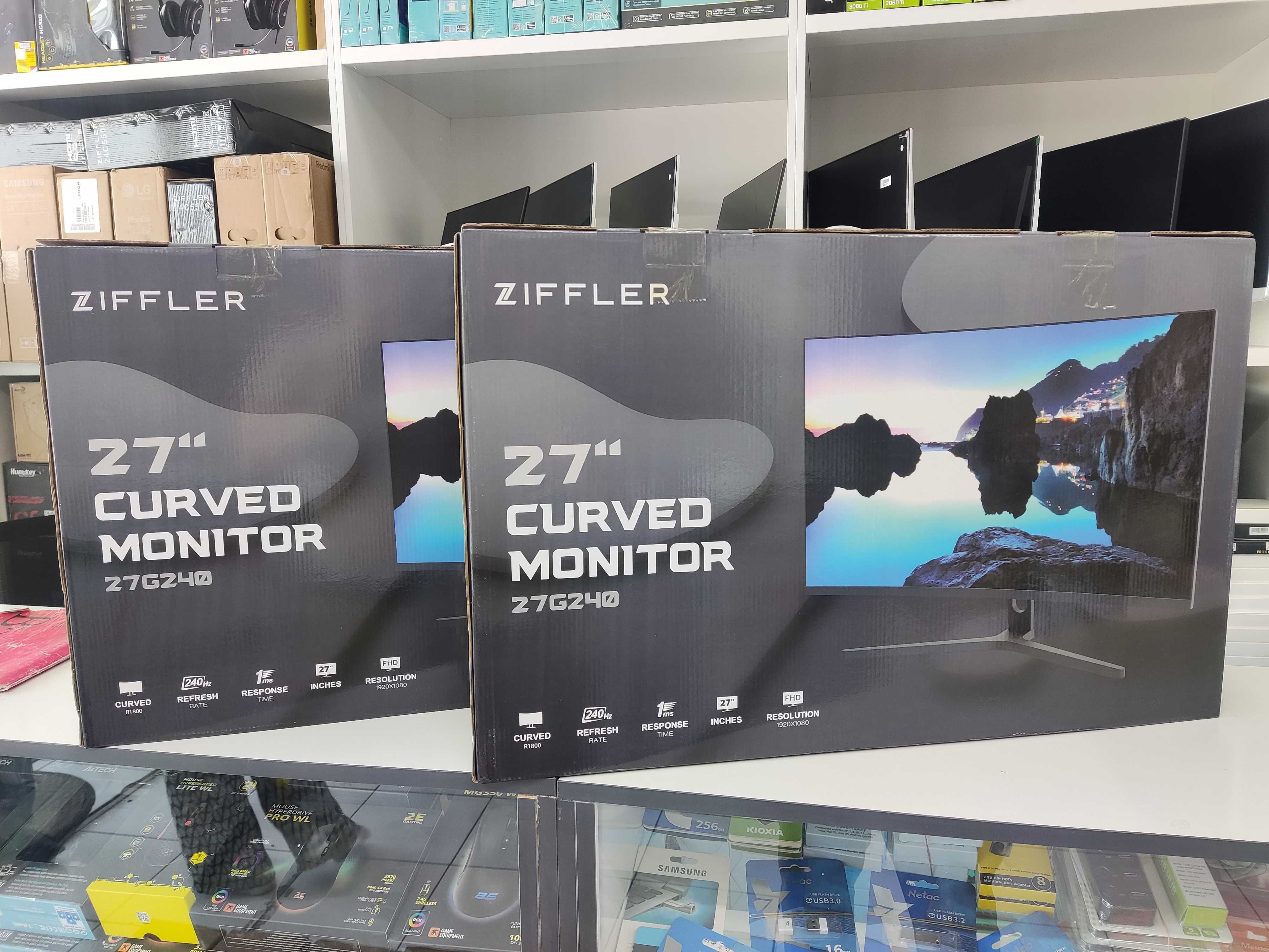 Монитор 27" Ziffler G240 Curved LED (DP+HDMI), 240Hz FullHD НОВЫЙ