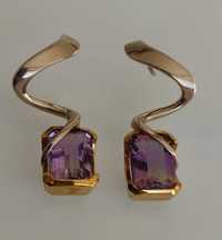 Cercei aur 14k cu watermelone ametrine