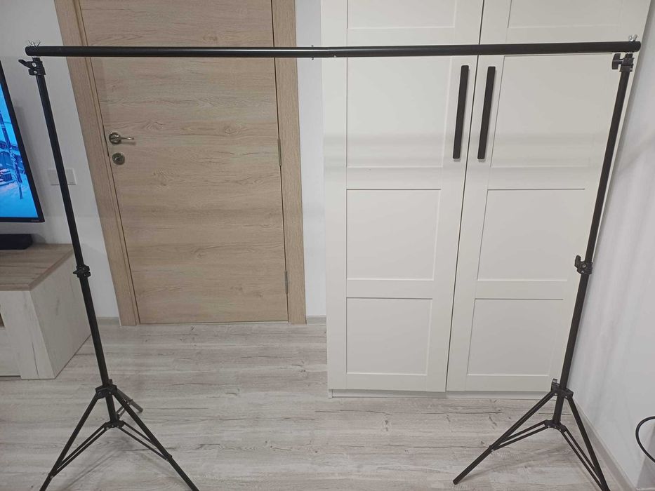Set trepied pentru greenscreen, suport 2 x 3m cu pânză inclusă