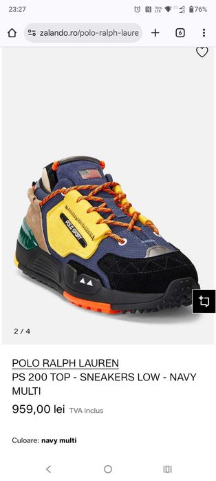 Noi în cutie! Adidași Polo Ralph Lauren PS 200 Top Navy Multi