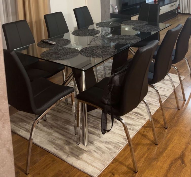 Vand masa de sticla securizata 12 persoane Lems 1,8 m