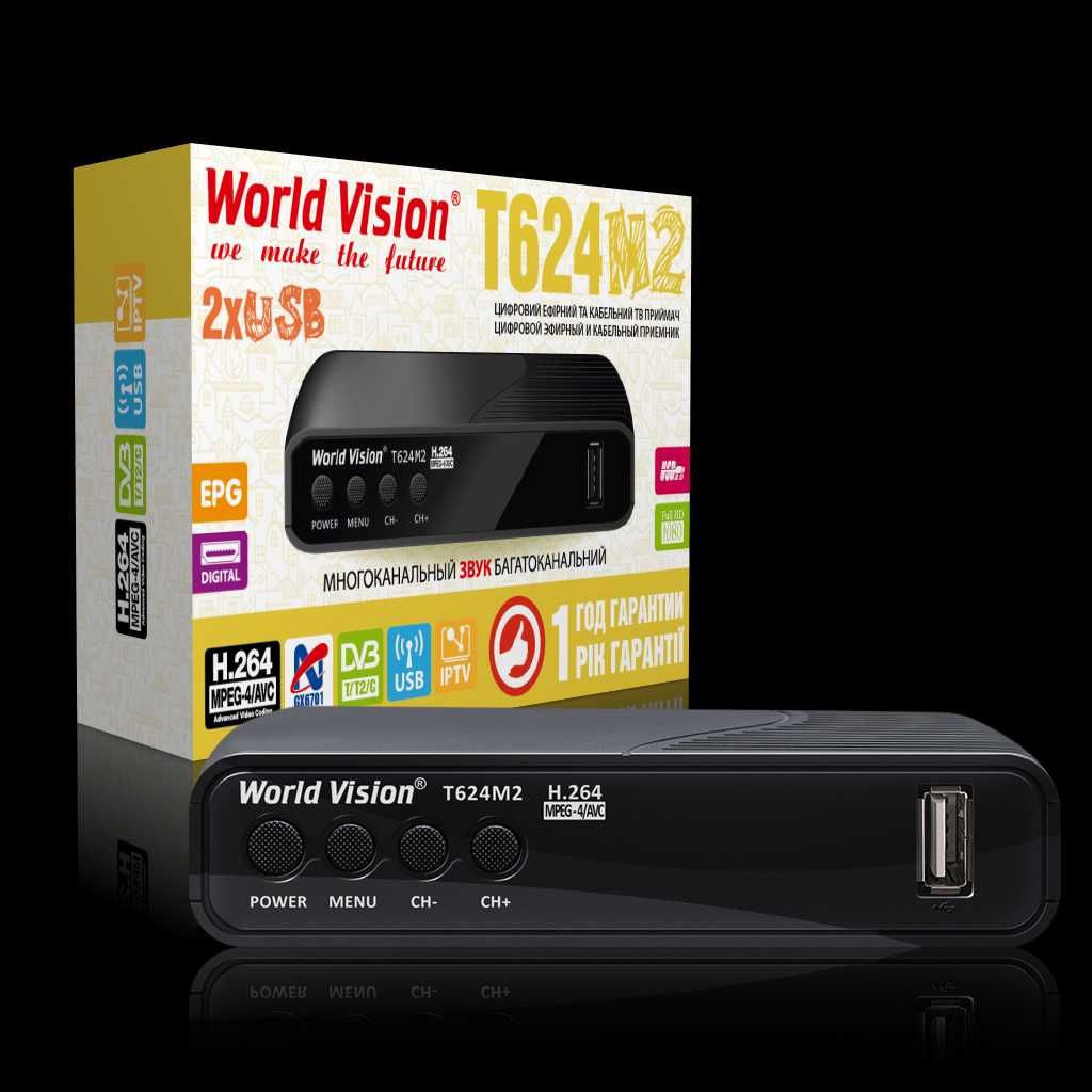 Декодер за цифрова телевизия и кабелна World Vision T624M2 DVB-T DVB-C