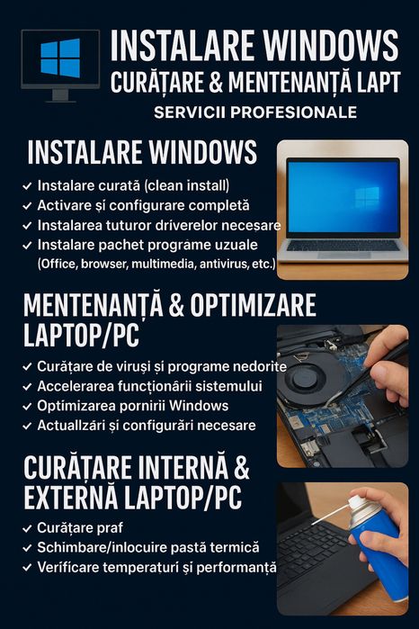 Instalare Windows/Mentenata LAPTOP/PC
