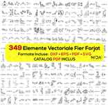 Elemente vectoriale fier forjat – 349 modele DXF, SVG, EPS, CNC/Laser