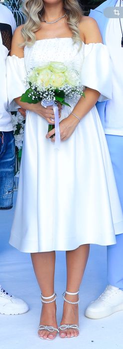 Rochie cununie civila cu corset reglabil in stare perfecta