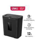 Уничтожитель бумаг Deli ET021, P-4, 4x25 мм, 12 л, 4.1кг Скидки !!!