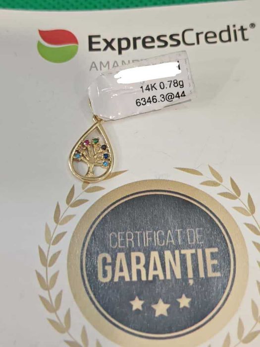 (Ag44 B6346.3) Pandantiv aur 14K 0.78g