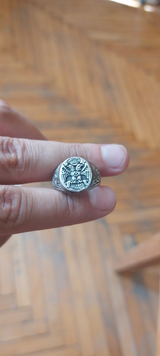 Inel masonic vulturul cu doua capete
