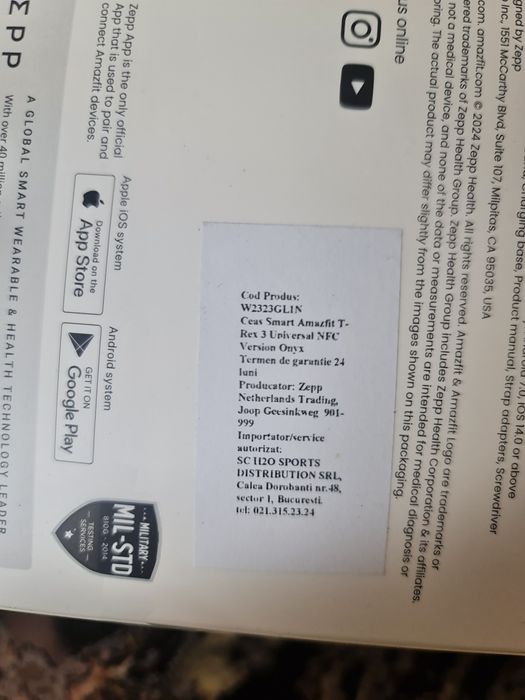 Vand ceas Smartwatch Amazfit T-Rex 3 Onyx FullBOX impecabil