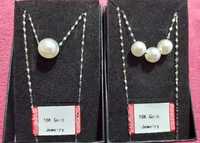 Colier aur alb 18k 3 perle artificiale