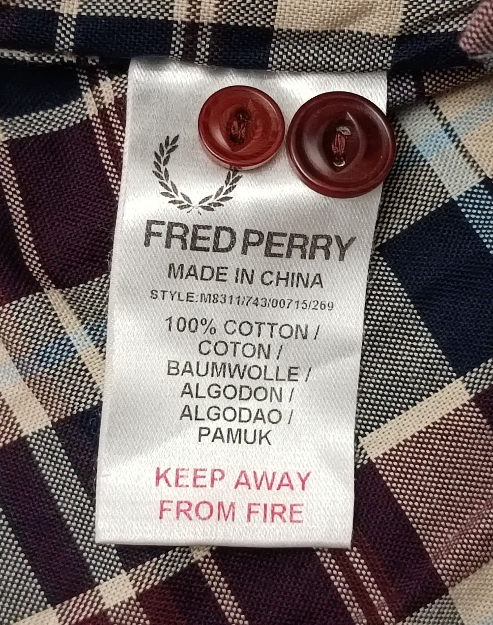 Fred Perry оригинална риза S памучна дълъг ръкав