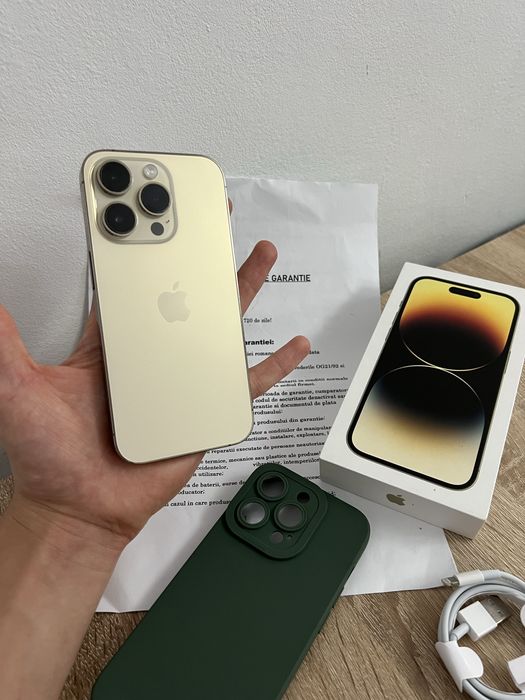 iPhone 14 Pro 128GB GARANTIE Gold Fullbox+Husa 13 14 pro max s23 ultra