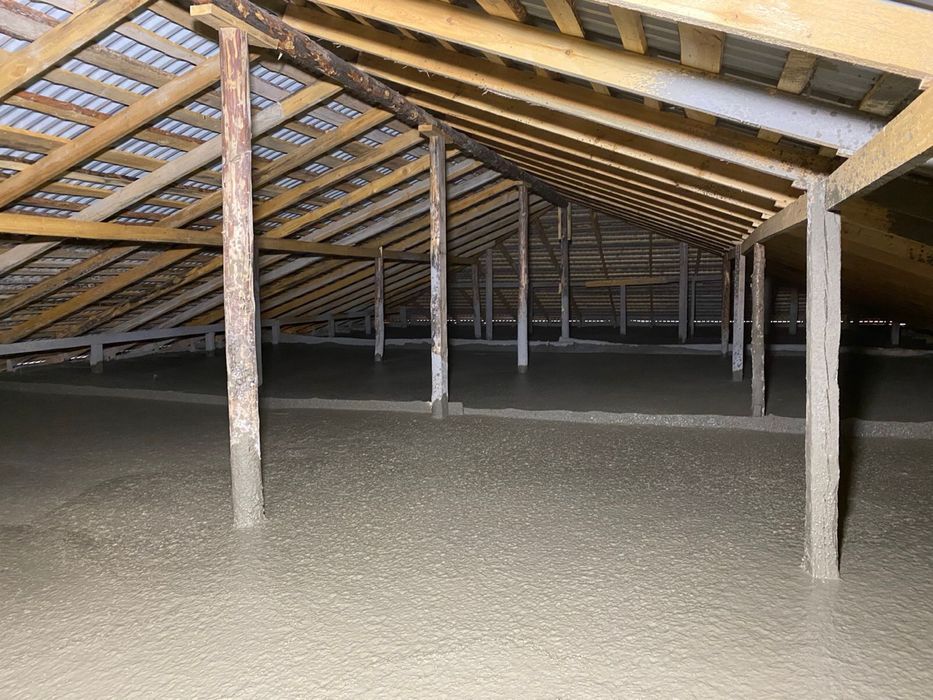 Утепление кровли (крыши) стяжка пола пенобетоном