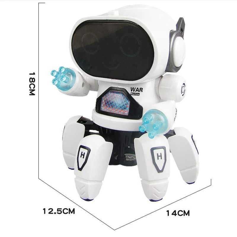 Robot interactiv pentru copii cu led, Alb, 17.5 cm