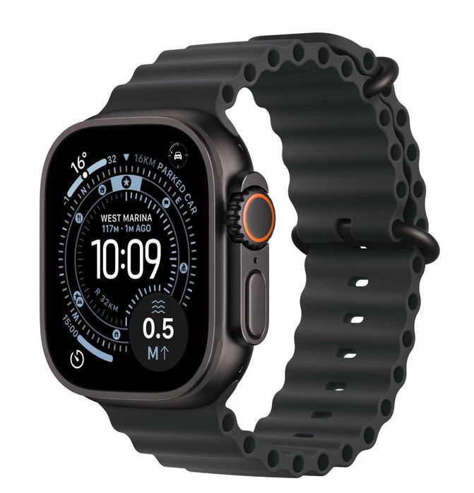 Apple Watch Ultra 3 Black Titanium , Black Ocean Band , sigilat nou