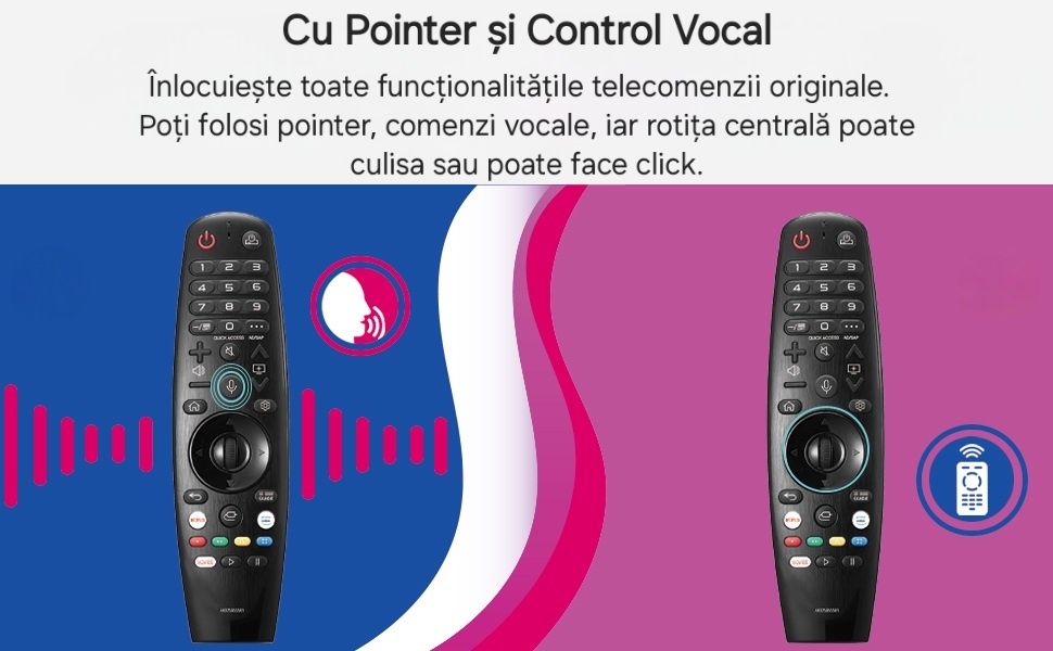Telecomandă universală LG Magic Remote+baterii. Comenzi vocale+cursor.
