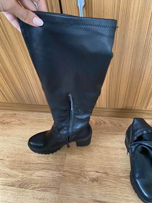 Кожени ботуши на ток