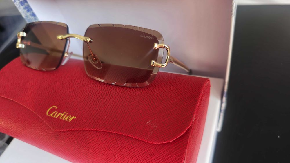 pachet Ochelari de soare Cartier rimless Diamond Cut diverse culori