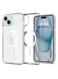 Husa MagSafe iPhone 15 / 15 Pro / Plus / Cerc Magnetic / Transparenta