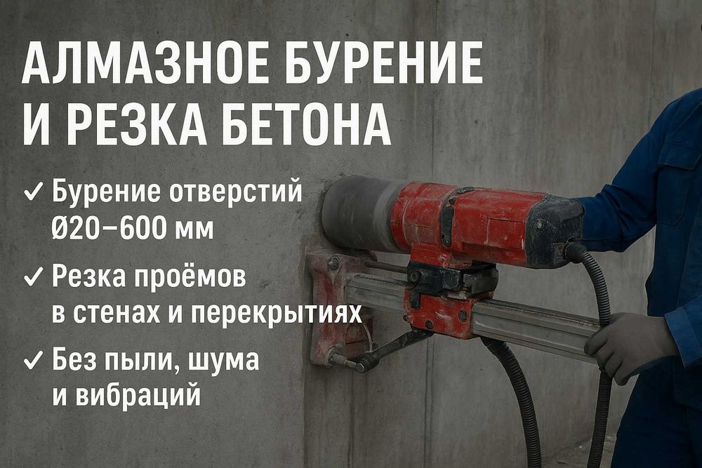 Алмазная резка стен и перекрытий без вибраций