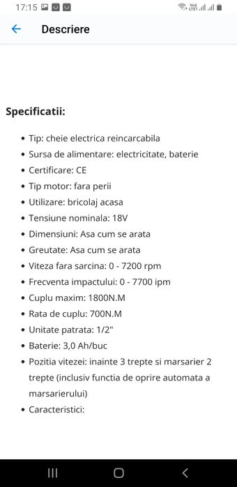 Pistol impact Gisam 18v