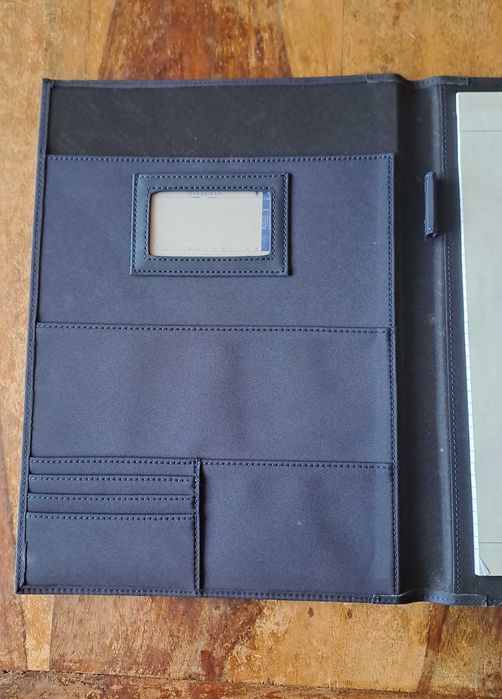 папка луксозна за документи кожена синя Марксман Marksman Размер А4