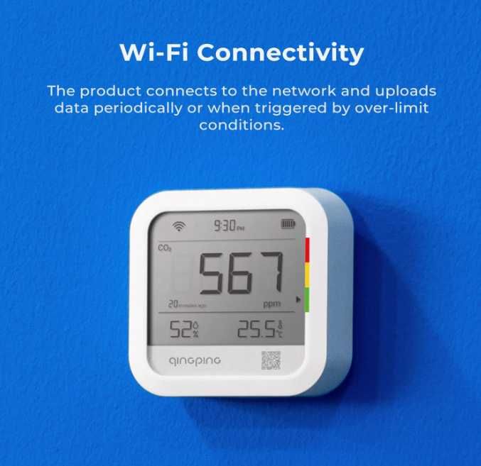 Termometru Smart cu aplicatie WIFI bat 90 zile masoara CO2 Umiditate